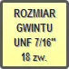 Piktogram - Rozmiar gwintu: UNF 7/16" 20zw.